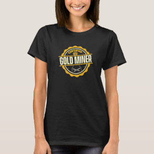 Camiseta Prospector Dourado certificado com perspectiva Dou