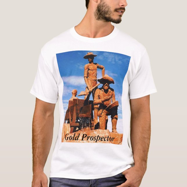 Camiseta Prospector Dourado do Alasca Foto Impressa Tee (Frente)