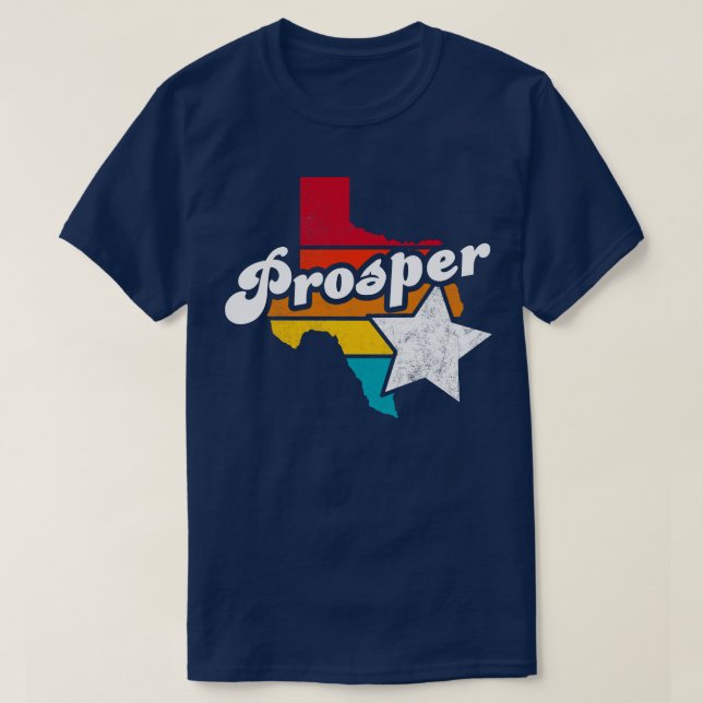 Camiseta Prosper Texas Vintage angustiou Souvenir 2 (Frente do Design)