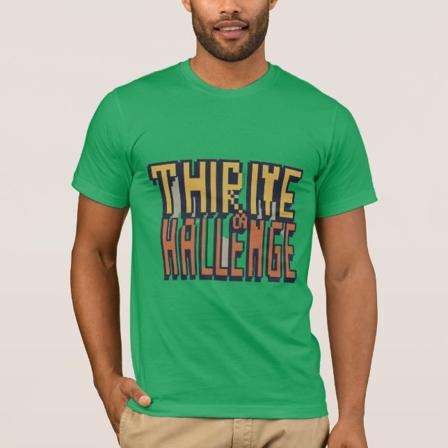 Camiseta Prossiga com o desafio" Camisa-T multicor (Frente)