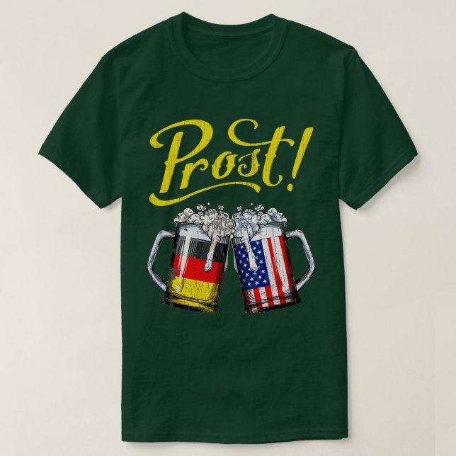 Camiseta Prost Beer American Flag Funny Oktoberfest (Frente do Design)
