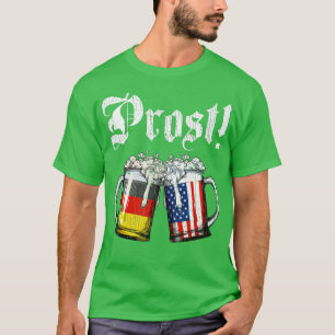 Camiseta Prost Beer German American Flag T shirt Oktoberfes
