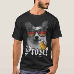 Camiseta Prost Corgi Cachorro Mãe Óculos Solares Bandeiras
