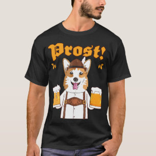Camiseta Prost Corgi Galês Lederhosen Cerveja de Cachorro