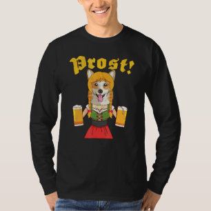 Camiseta Prost Corgi Lederhosen Girl Dog Beer
