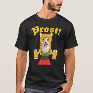 Camiseta Prost Corgi Lederhosen Menina Cachorro Cerveja