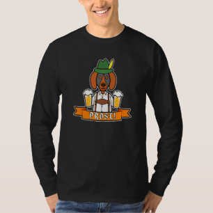 Camiseta Prost Oktoberfest Dachshund Dog Bebendo