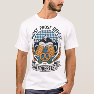 Camiseta Prost Prost Repete Oktoberfest Beer Pretzel