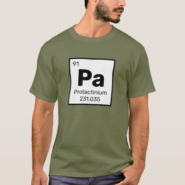Camiseta Protactínio / Mesa periódica - Pa Elemento T-Shirt (Frente)