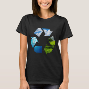 Camiseta Proteção Ambiental do Planeta da Terra reciclagem