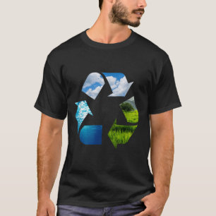 Camiseta Proteção Ambiental do Planeta da Terra reciclagem