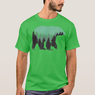 Camiseta Proteção ambiental do urso de madeira