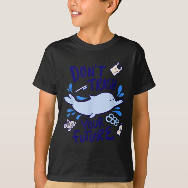 Camiseta Proteção Ambiental Dolphin Seas Mudanças Climática (Frente)