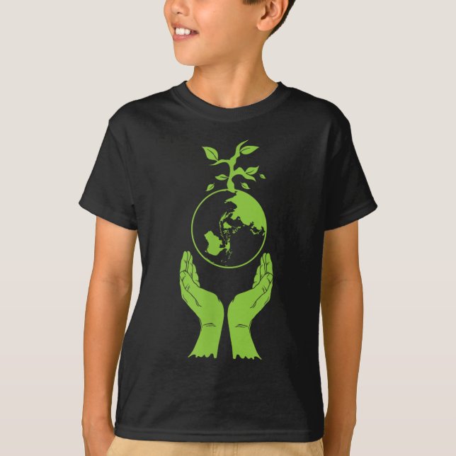 Camiseta Proteção ambiental Terra verde (Frente)