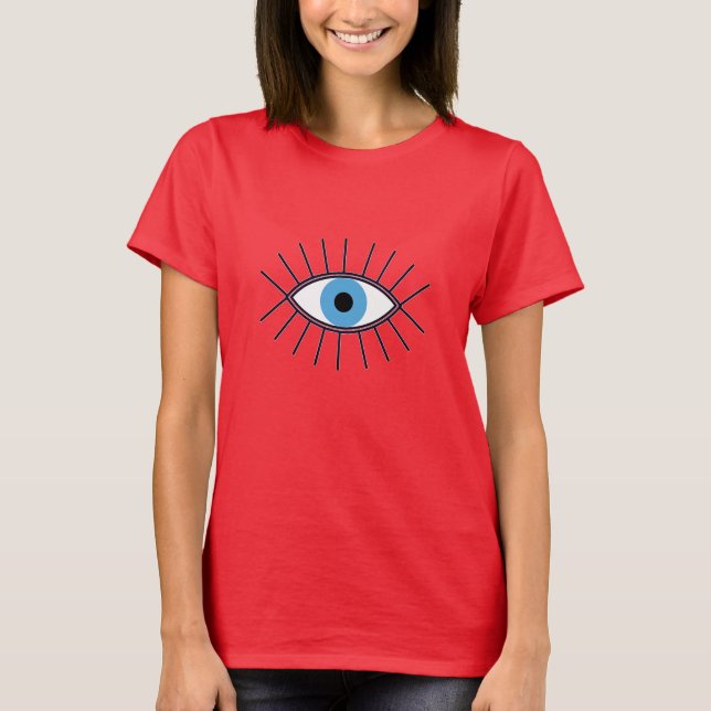 Camiseta Proteção contra o sinal dos olhos de mau (Frente)