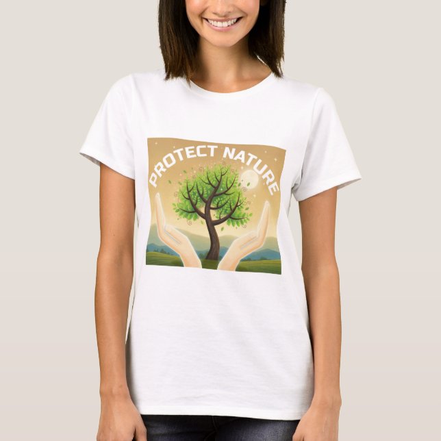 Camiseta Proteção da Natureza - Árvore Mística de Design (Frente)