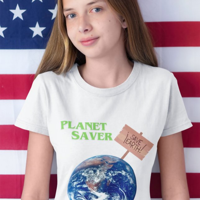 Camiseta Proteção de Planeta para Crianças (Criador carregado)