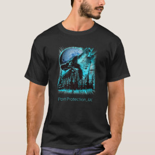 Camiseta Proteção de Porto Alaska Howling Wolf Moon Fores
