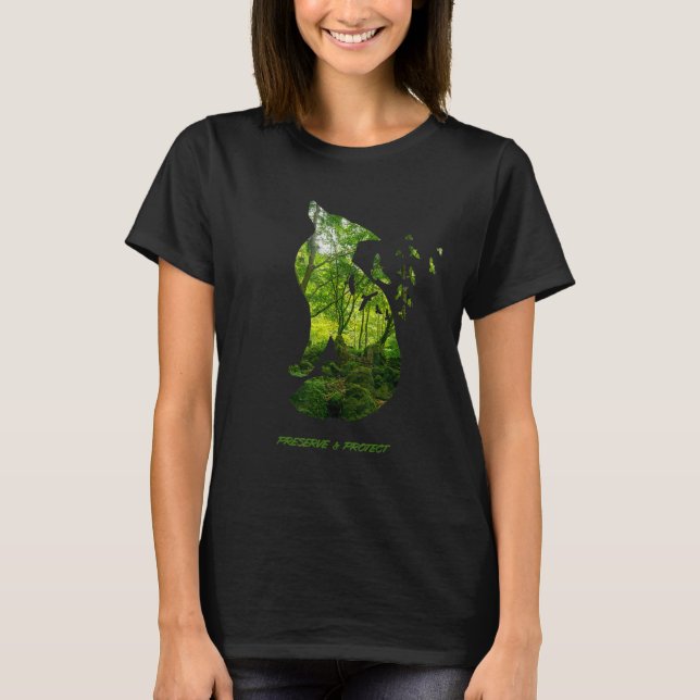 Camiseta Proteção do Ambiente Florestal para a Conservação  (Frente)