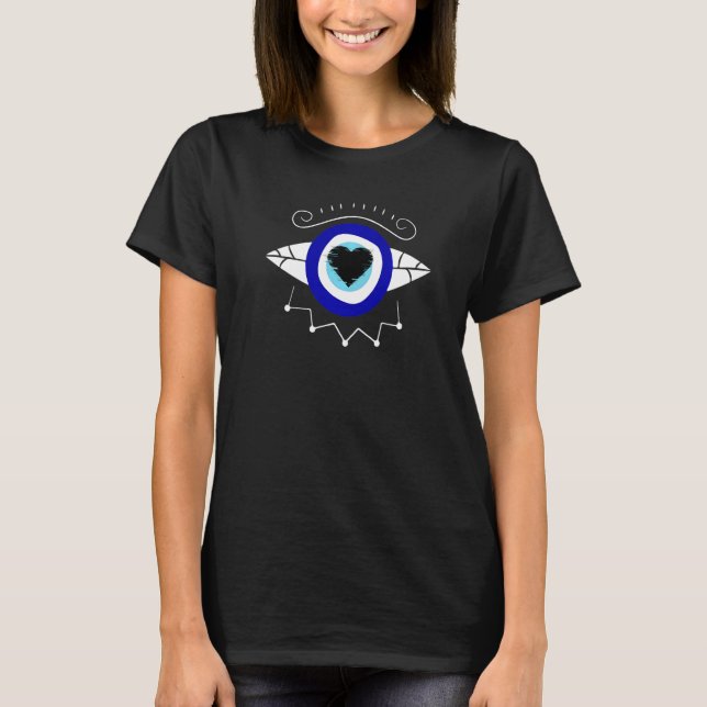 Camiseta Proteção Espiritual Dos Olhos De mau Ha Mística Es (Frente)