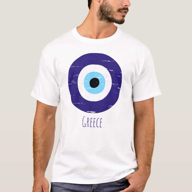 Camiseta Proteção Grega Contra Amuleto Nazar De Dispositivo (Frente)