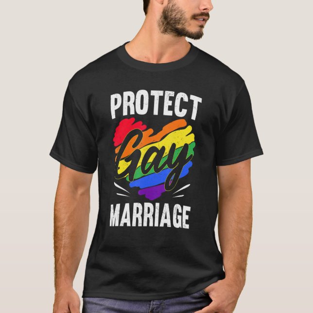 Camiseta Protect Gay Marriage LGBTQ LGBT Rainbow Ally Suppo (Frente)