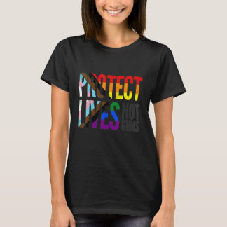 Camiseta Protect lives not guns, rainbow Progress Pride Fla