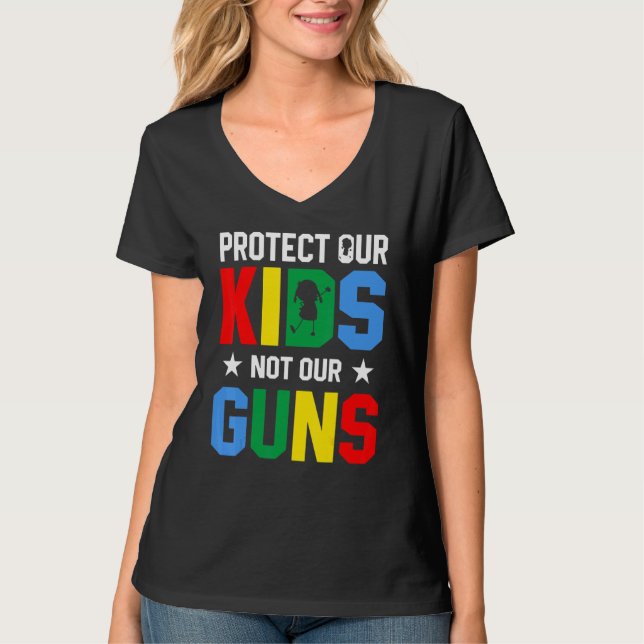 Camiseta Protect Our Kids Not Gun End Gun Violence (Frente)