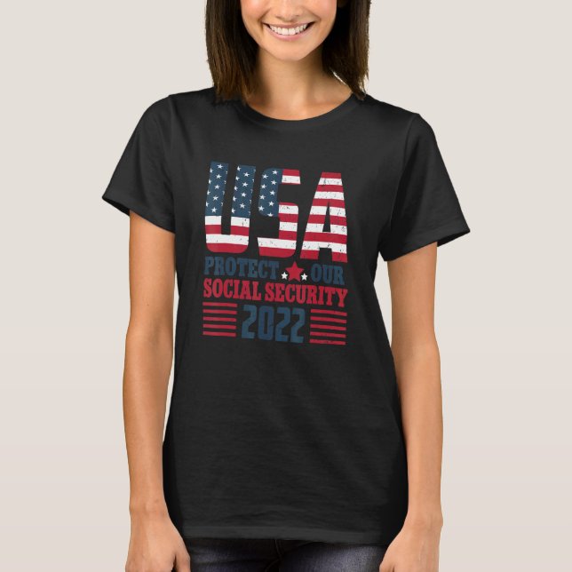 Camiseta Protect Our Social Security USA Flag (Frente)