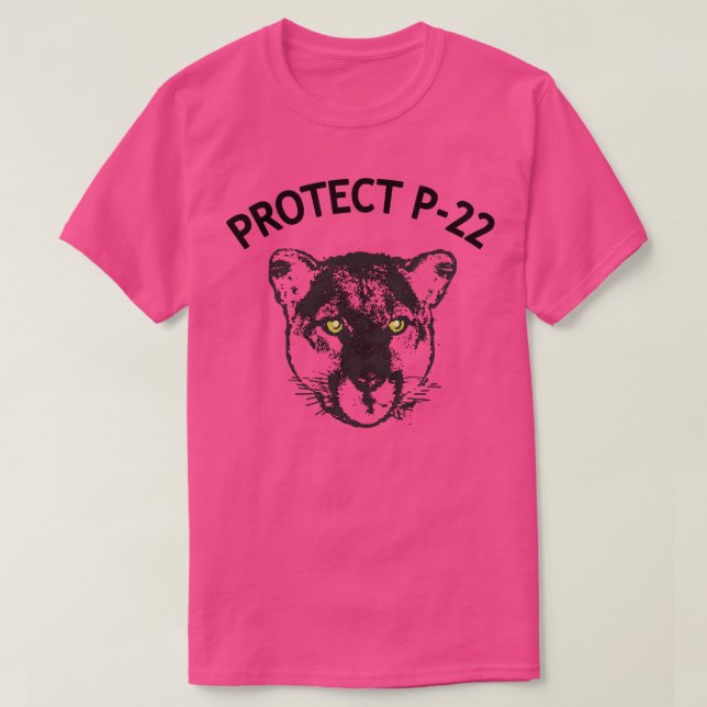 Camiseta PROTECT P22, Leão de Montanha de LA (Frente do Design)