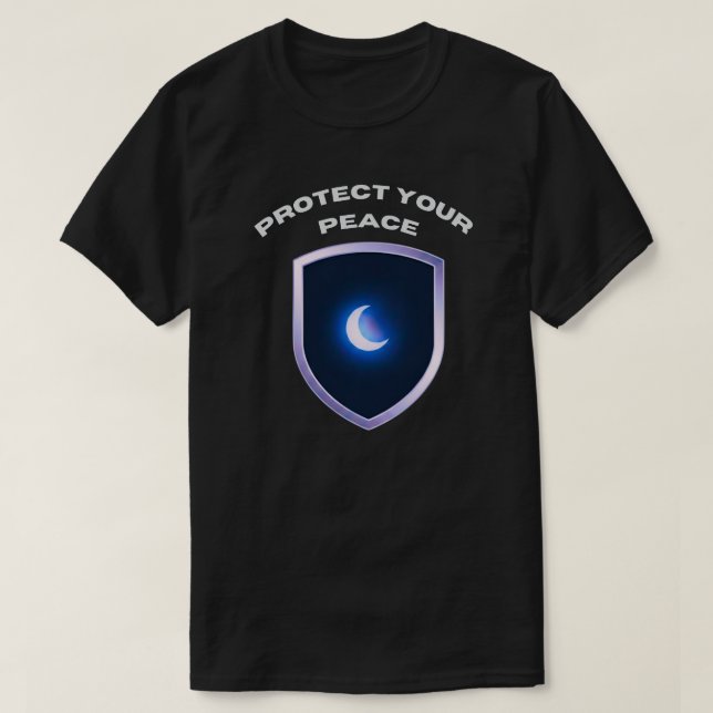 Camiseta Protect Your Peace Self Care Quote Shirt with Moon (Frente do Design)