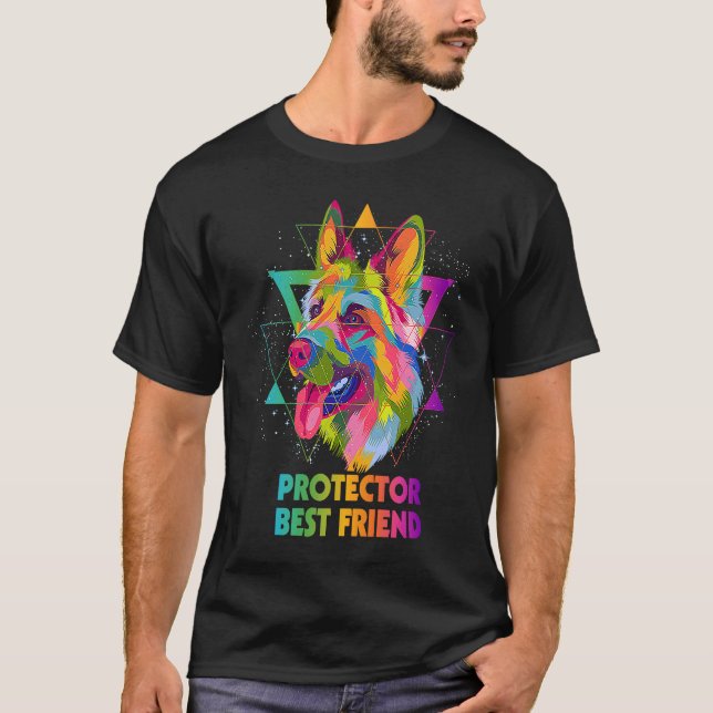 Camiseta Protector Best Friend German Shepherd Motivational (Frente)
