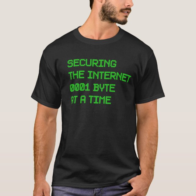 Camiseta Protegendo a Internet em um byte por vez (Frente)