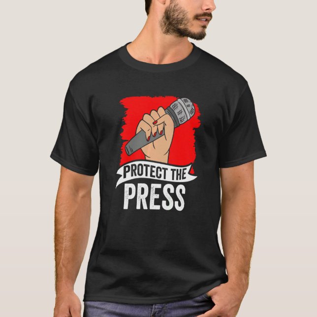 Camiseta Proteger A Liberdade De Imprensa Direitos De Jorna (Frente)