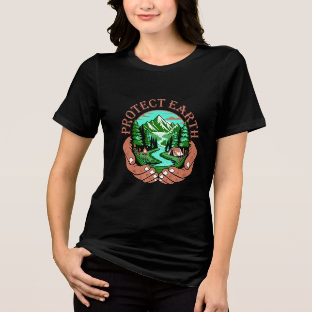 Camiseta Proteger a Natureza da Terra (Frente)