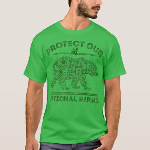 Camiseta Proteger a Natureza do Urso do Parque Nacional dos