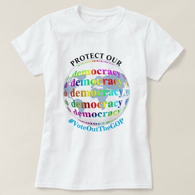 Camiseta Proteger a nossa democracia (Frente do Design)