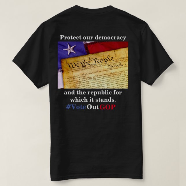 Camiseta Proteger a nossa democracia e a república (Verso do Design)