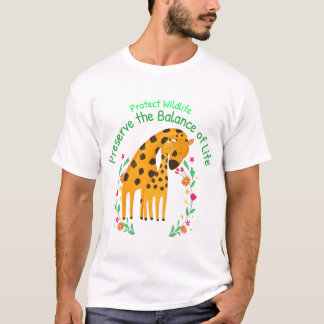 Camiseta proteger a vida selvagem preservando o equilíbrio 