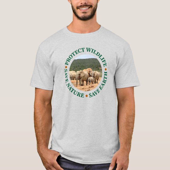 Camiseta Proteger a vida selvagem, salvar a natureza, salva (Frente)