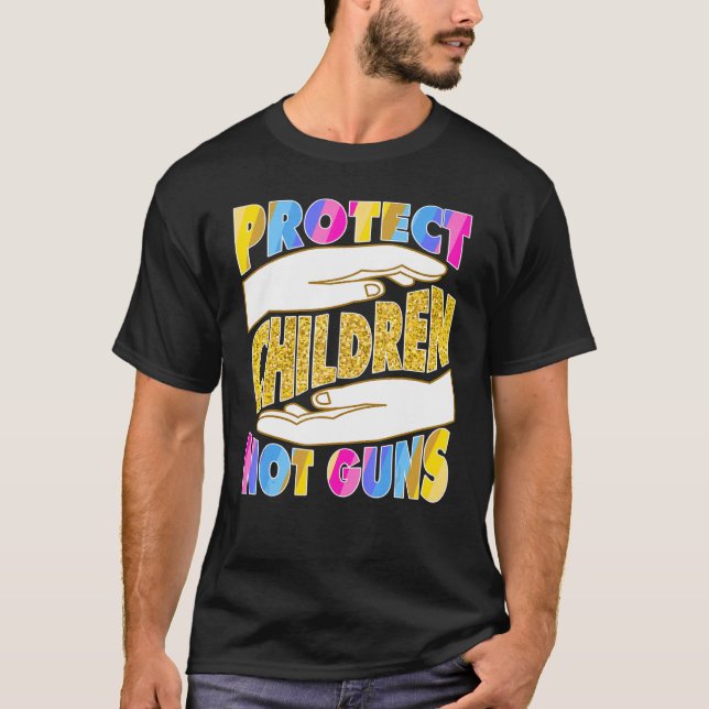Camiseta Proteger as crianças contra as armas 7 (Frente)