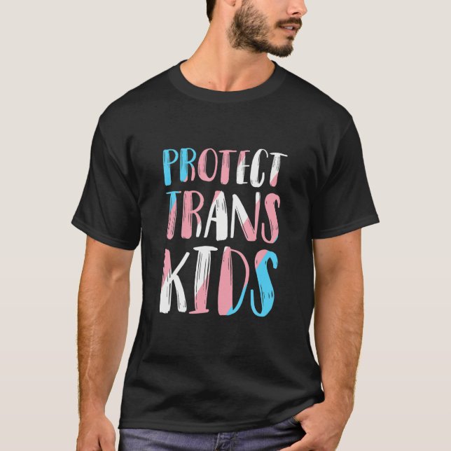 Camiseta Proteger as Crianças Trans LGBT Design de Direitos (Frente)