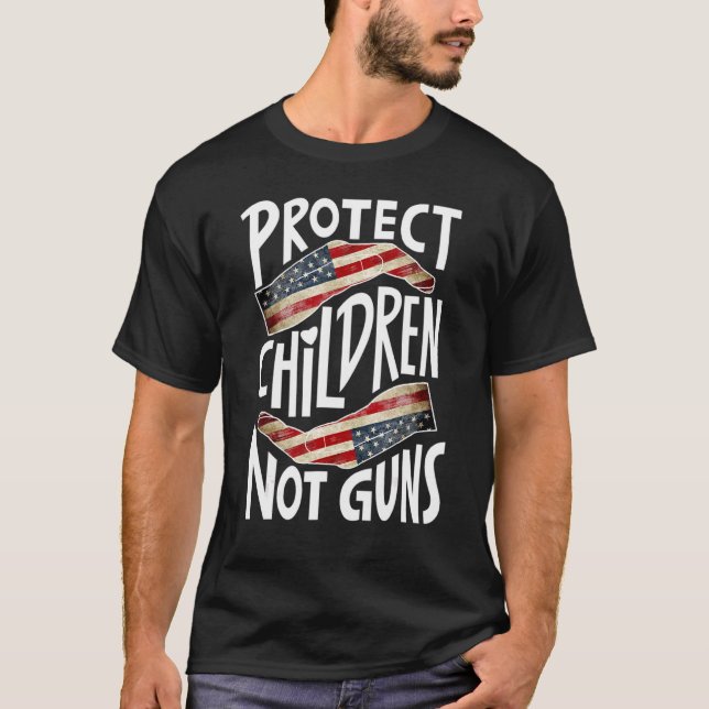 Camiseta Proteger Crianças Não Armas Acabam Violência Contr (Frente)
