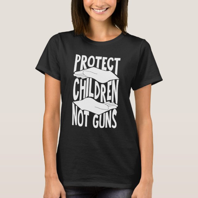 Camiseta Proteger Crianças Não Armas Acabar Com Violência A (Frente)