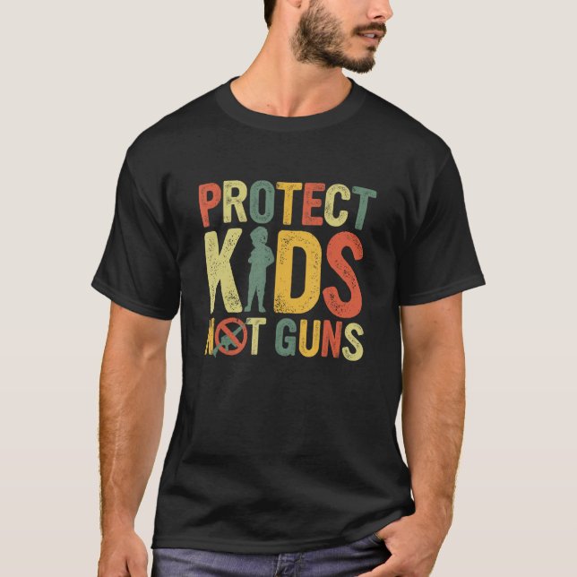 Camiseta Proteger Crianças Não Armas Contra Violência Contr (Frente)
