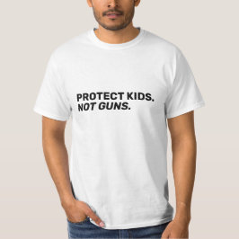Camiseta Proteger crianças Não armas texto negro minimalist