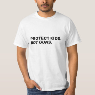 Camiseta Proteger crianças Não armas texto negro minimalist