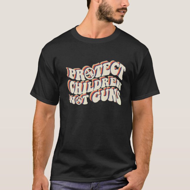 Camiseta Proteger Crianças Que Não Armas Acabam Com O Visto (Frente)