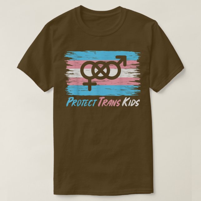 Camiseta Proteger Crianças Trans Suportam Igualdade Transgê (Frente do Design)