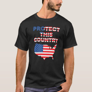Camiseta Proteger Este País Mapa Americano Bandeira America